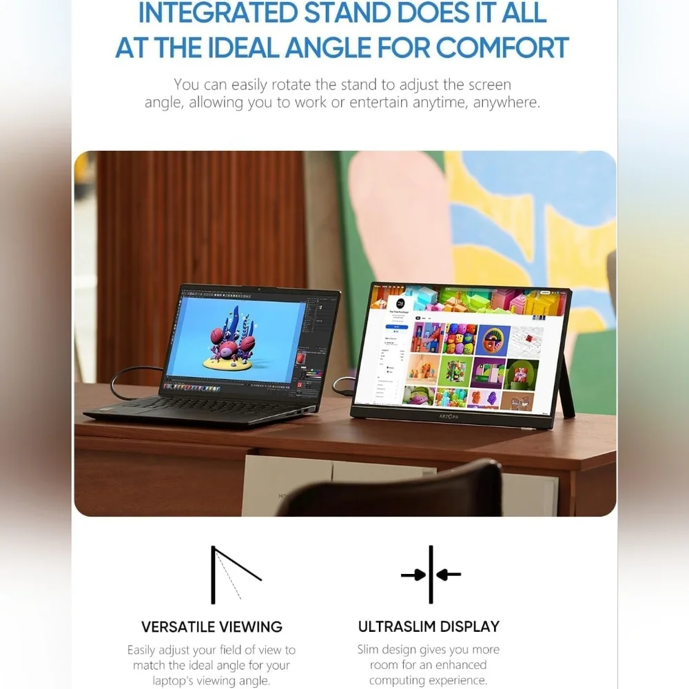 50% Off!!! New ARZOPA Portable Monitor 15.6'' FHD 1080P Kickstand - Model A1 - Picture 6 of 7
